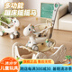 JaBaDaBaDo搖搖馬兒童玩具嬰兒溜溜車玩具寶寶百日周歲禮物木馬車蹦床多功能 天使馬-摩卡色升級(jí)款蹦床搖搖馬