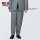 無(wú)印良品（MUJI）男式 麻 錐形褲 男士長(zhǎng)褲子早秋款 休閑褲 男裝 AE0XUA4S 中灰色 XL (180/92A)