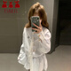 萬欣兒學院風條紋襯衫長袖連衣裙子女2025早春季新款小眾不撞款修身短裙 襯衫裙 M 45/55kg