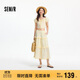 森馬（Semir）套裝女大圓領(lǐng)短上衣木耳邊蛋糕裙2025夏季肌理兩件套109325117003