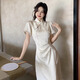南木熊夏季女裝2025年新款長裙國風(fēng)少女新中式氣質(zhì)穿搭漢服旗袍連衣裙子 新中式旗袍M【95-105斤】
