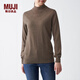 無(wú)印良品 MUJI 女式 天竺 半高領(lǐng)毛衣 BAG04A0A 長(zhǎng)袖針織衫 深咖啡色 S