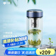 萬象（WANXIANG）雙層弧形玻璃杯男女士帶濾網(wǎng)水杯灰藍(lán)色360ml便攜車載泡茶杯