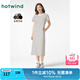 熱風(fēng)（Hotwind）T恤連衣裙25年春季新款女裝針織連衣裙圓領(lǐng)長(zhǎng)裙打底連衣裙 40黑白條紋 M