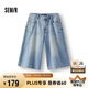 森馬（Semir）[商場(chǎng)同款]牛仔褲女寬松直筒褲夏季2025休閑風(fēng)六分褲103325122008