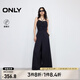 ONLY2025夏季新款吊帶連體長褲高腰寬松闊腿休閑褲女|125244001 H1Z黑色 L L褲長減短