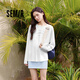 森馬長(cháng)袖T恤女字母印花oversize個(gè)性2025夏季新款圓領(lǐng)上衣鹽甜系 本白10102 M