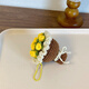 廣印通創(chuàng  )意毛線(xiàn)diy編織迷你手捧花小花束鑰匙扣包包掛件閨蜜禮物成品 咖色黃玫瑰（成品掛件） 7*4*7.8cm【體積210cm3】
