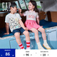 Gap女幼童夏季polo翻領(lǐng)撞色百褶短袖連衣裙兒童裝466137 粉白組合 100cm(2-3歲)亞洲尺碼