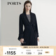 PORTS寶姿女裝 秋冬新品長袖中長風衣LL9T022LWB006 黑色 L (8)