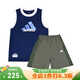 adidas阿迪達(dá)斯童裝大童2025夏季新款運動套裝舒適透氣短袖T恤JM7992 JM7992 152