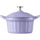 北鼎（Buydeem）琺瑯鍋鑄鐵鍋湯鍋燉鍋煲湯燜燒鍋電磁爐搪瓷10cm燜燉鍋流金羅蘭紫