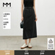 麥檬MM商場(chǎng)同款24夏新品灰色經(jīng)典H版牛仔半身長(zhǎng)裙5F4341571 極致灰 M