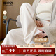 雪中飛加絨加厚闊腿褲子女款2025新款秋冬顯高顯瘦簡約時尚燈芯絨休閑褲 奶白色16076F 加絨 M 160/66A 【推薦體重100-11斤】