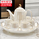 蕊順高檔輕奢風(fēng)茶具茶杯套裝結(jié)婚禮物送新人喬遷之喜客廳茶幾待客水具 尊貴珠光白茶具套裝【禮盒裝】