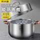 炊大皇304不銹鋼蒸鍋家用小型湯蒸鍋加厚復合底火鍋燃氣電磁爐通用 玫瑰金歐式單層蒸鍋 26cm