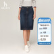 哈吉斯（HAZZYS）女裝 牛仔半身裙女ABQST0BCX01 藏青色NV 165/76A44