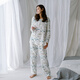 nest designs孕婦純棉彈力長(cháng)袖哺乳家居服套裝月子服春秋哺乳套裝居家哺乳衣 初雪 M