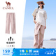 駱駝（CAMEL）速干工裝女褲戶外登山旅行休閑梭織長褲 J25BAYL6079 山茶粉 M