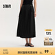 森馬（Semir）半身裙女盤扣質(zhì)感時(shí)尚國潮2024秋新款花卉肌理馬面裙酷颯國風(fēng) 黑色90001 L
