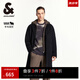 杰克·瓊斯（JACK&JONES）春秋新款時尚潮流寬松可拆卸假兩件連帽毛呢大衣男裝224427026 純黑色E43 純黑色E43 L 180