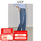 LILY2025夏新款九分高腰法棍褲直筒褲通勤休閑顯瘦牛仔褲女小個子 419牛仔藍 S
