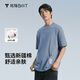 拇指白小T新款重磅純棉復古圓領(lǐng)純色短袖T恤休閑運動(dòng)上衣夏裝男女同款 霧霾藍 XL