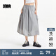 森馬（Semir）半身裙女抽繩防曬涼感寬松潮酷2025夏季新款質(zhì)感格子長裙鹽系 晨灰20154 M