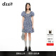 DZZIT【爆款補單】碎花裙明星同款地素連衣裙夏季度假風女 深藍色(吊帶款) XS