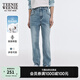 Teenie Weenie小熊女裝春季簡(jiǎn)約時(shí)尚韓版休閑煙管褲牛仔褲長(zhǎng)褲 藍(lán)色 M (165)