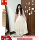 蕓蕁裙子女夏季2025新款蕓蕁兩件套裝韓系甜美初戀溫柔風(fēng)碎花吊帶連衣 [套裝]粉色披肩+碎花裙 M