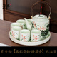 景德鎮(zhèn)手繪荷韻釉下彩功夫茶具套裝家用新款陶瓷泡茶壺茶杯子禮盒 影青釉【五彩荷韻-提梁壺】禮盒裝
