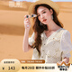 香影（xiangying）波西米亞民族風(fēng)上衣女夏季2025新款鉤花鏤空v領(lǐng)薄款短袖開衫 米色 S