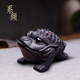 系顏可養(yǎng)三足金蟾高檔紫砂茶寵擺件精品手工蟾蜍茶桌茶盤茶玩 大號(hào)彩珠金蟾