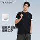 拇指白小T【斷碼】春夏圓領(lǐng)短袖t恤男女情侶印花寬松重磅棉上衣百搭打底衫 墨黑 L