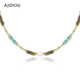 AJIDOU阿吉豆石英巖玉水晶項鏈新年跨年禮物 淺綠色+米白色 0cm 1個(gè)