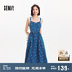 森馬（Semir）牛仔連衣裙女甜酷時(shí)尚個(gè)性2025夏元?dú)鉂M印背帶裙俏皮109325114025