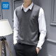 真維斯針織背心馬甲男款2025秋冬季新款保暖無(wú)袖毛衣修身打底衫v領(lǐng)線(xiàn)衣 深灰 2XL 【建議135-155斤】