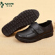 啄木鳥(niǎo)女鞋2025真皮軟底媽媽鞋皮鞋50歲60中老年女士單鞋防滑老人鞋子女 黑色 38