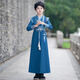 芭米諾唐裝男童中國風(fēng)古風(fēng)兒童漢服春古裝國學(xué)男孩夏季演出服 藍色  150