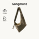 Songmont[蔣奇明聯(lián)名款]山下有松破殼系列種殼包中性斜跨hobo包 松苔綠Nappa牛皮 大號 現(xiàn)貨