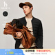 哈吉斯（HAZZYS）男裝 冬款羽絨外套直充棒球領(lǐng)輕薄羽絨服男ASFZU0BDX15 黑色BK L (175/96A 48)