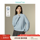 茵曼（INMAN）軟糯半高領(lǐng)珠片毛衣2025春秋季女裝新款燈籠袖套頭寬松針織衫上 彩藍(lán)色 S