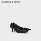 CHARLES&KEITH簡(jiǎn)約通勤尖頭高跟鞋單鞋婚鞋女鞋子女生日禮物女CK1-60361352 Black黑色 37