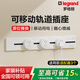 羅格朗（LEGRAND）軌道插座可移動(dòng)電源墻插廚房壁掛式家用總控插座排插電力軌道滑軌 白色軌道【0.45M】+3個(gè)適配器