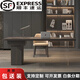 書桌輕奢現(xiàn)代意式極簡雙人書房客廳成人家用懸浮式亞克力電腦桌 黑色橡木（E0級國產(chǎn)實木多層板） 1400x700x750mm