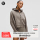 lululemon丨Scuba 女士超寬松款拉鏈連帽衫 LW3HTLS 暖褐灰 M /L