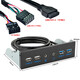 適用臺式機箱 USB3.0/2.0光驅位音頻面板4口3.0 USB前置面板機箱 光驅位2口3.0+2口2.0+音頻小殼