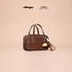 食草堂【明星同款】包包女款方糖保齡球植鞣牛皮手提單肩斜挎包輕奢禮物 mini深啡【沈月同款】