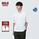 無(wú)印良品 MUJI 男式 防紫外線涼感寬版五分袖POLO衫 短袖硬核防曬涼感物語(yǔ) 白色 L （175/100A）